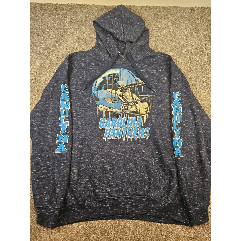 Pacific & Co Carolina Panthers NFL Hoodie Mens Large Navy Blue Marled Sweatshirt